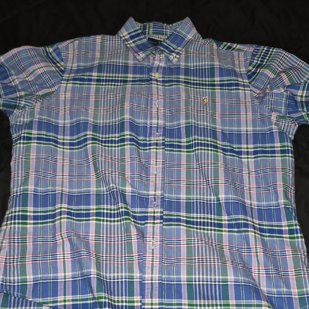 Polo Ralph Lauren Blue and Green Plaid Shirt